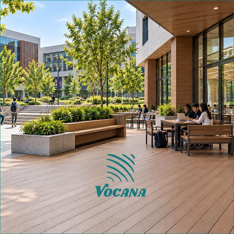 Platelage WPC pour les cours des campus universitaires|Vocane